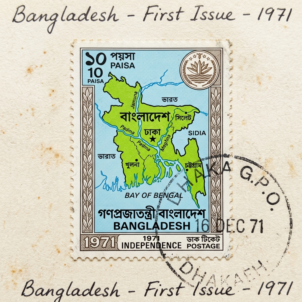 Map of Bangladesh (10 Paisa)